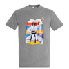 t-shirt chien karate-homme gris
