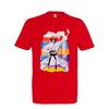 t-shirt chien karate-homme rouge