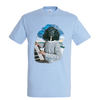 t-shirt chien piano - homme  bleu ciel