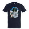 t-shirt chien piano - homme  bleu marine