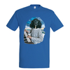 t-shirt chien piano - homme bleu royall