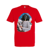 t-shirt chien piano - homme rouge