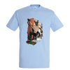 t-shirt chien skate - homme  bleu ciel