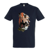 t-shirt chien skate - homme bleu marine