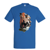 t-shirt chien skate - homme bleu royall