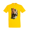 t-shirt chien skate - homme jaune