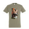 t-shirt chien skate - homme kaki