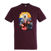t-shirt chien ukulele- homme bordeaux
