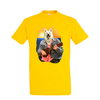 t-shirt chien ukulele- homme jaune