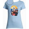 T-shirt bleu ciel ukulele femme