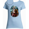 T-shirt bleu ciel pirate femme