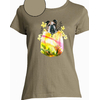 T-shirt kaki fleurs   femme
