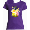T-shirt violet fleurs  femme