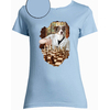 T-shirt bleu ciel echec femme