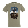 t-shirt chien aviatrice - homme  kaki