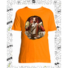 t-shirt chien mousquetaire - enfant orange