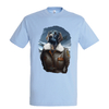 t-shirt chien aviatrice - homme bleu ciel