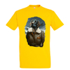 t-shirt chien aviatrice - homme jaune