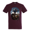 t-shirt chien aviatrice - homme bordeaux