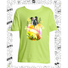 t-shirt fleurs vert pomme enfant