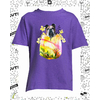 t-shirt fleurs violet pomme enfant