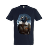 t-shirt chien aviatrice - homme bleu marine