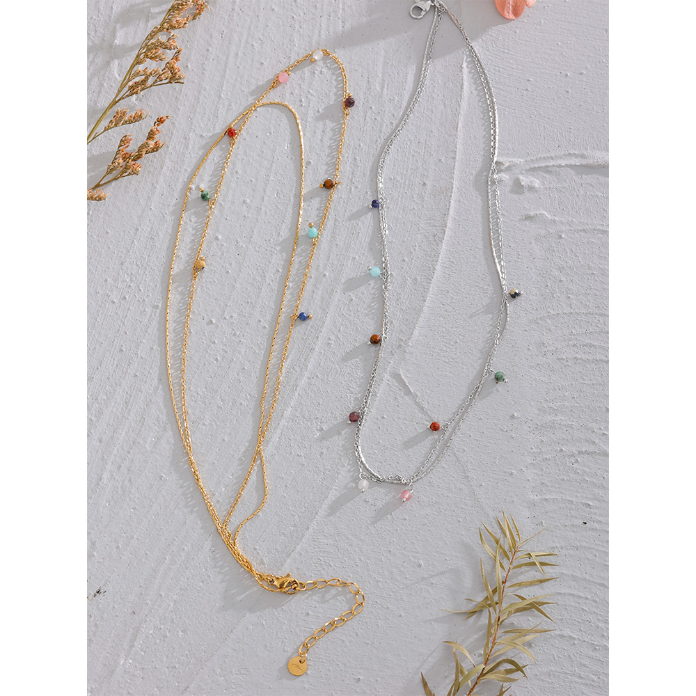 Yhpup-Collier-en-Pierre-Naturelle-pour-Femme-Bijou-en-Acier-Inoxydable-Double-Couche-Fin-Fait-la