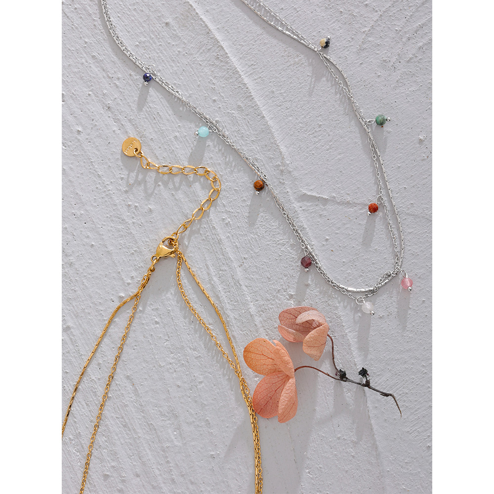 Yhpup-Collier-en-Pierre-Naturelle-pour-Femme-Bijou-en-Acier-Inoxydable-Double-Couche-Fin-Fait-la