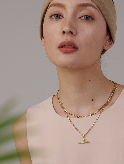 Yhpup-Collier-double-couche-en-acier-inoxydable-pour-femme-bijoux-minimalistes-pendentif-g-om-trique-dor