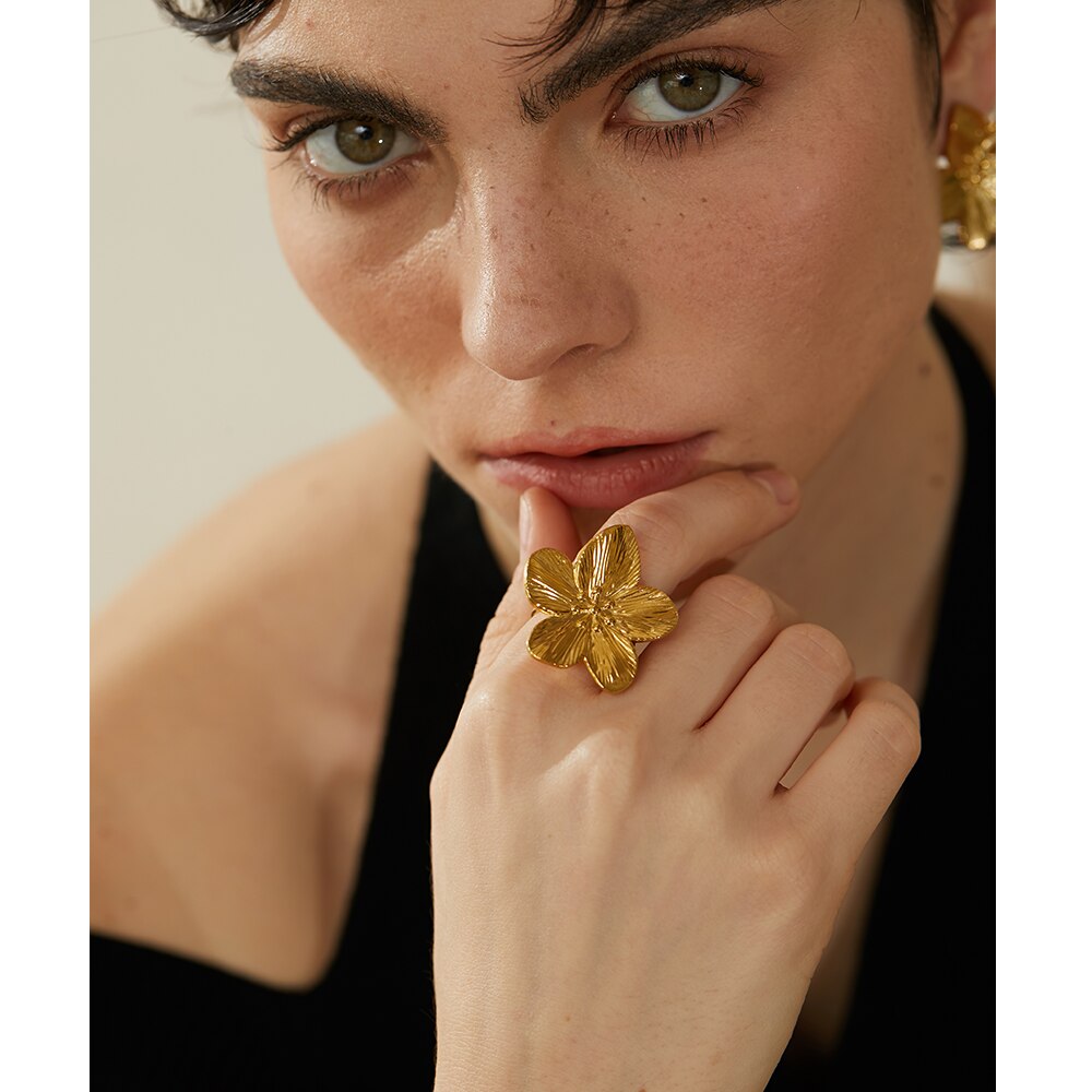 Yhpup-grand-anneau-ouvert-en-acier-inoxydable-pour-femmes-couleur-or-18K-tanche-la-mode-bijoux