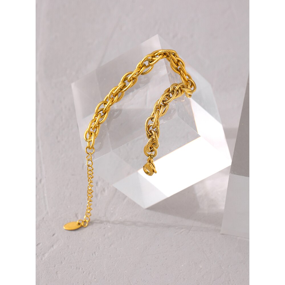 Yhpup-Bracelet-cha-ne-en-acier-inoxydable-pour-femmes-breloque-plaqu-or-18-K-Bijoux-d