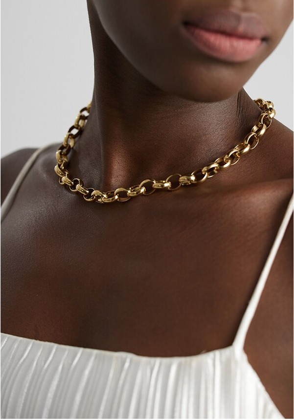 Yhpup-collier-cha-ne-en-acier-inoxydable-Texture-m-tal-couleur-or-Hyperbole-titane-acier-bijoux