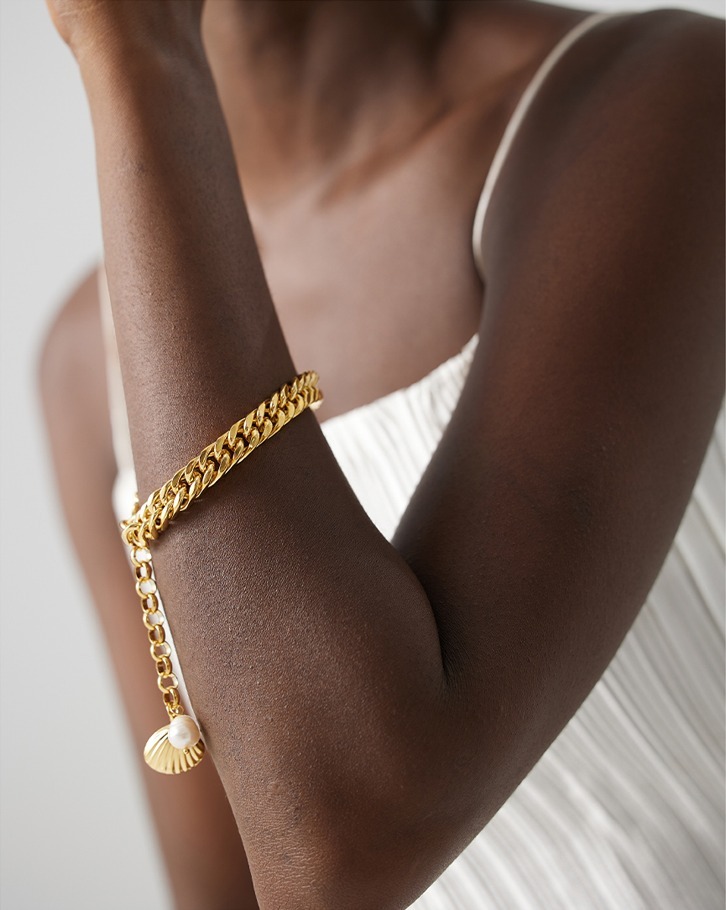Yhpup-Bracelet-cha-ne-en-acier-inoxydable-18-K-bijoux-de-plage-coquillage-perle-naturelle-m