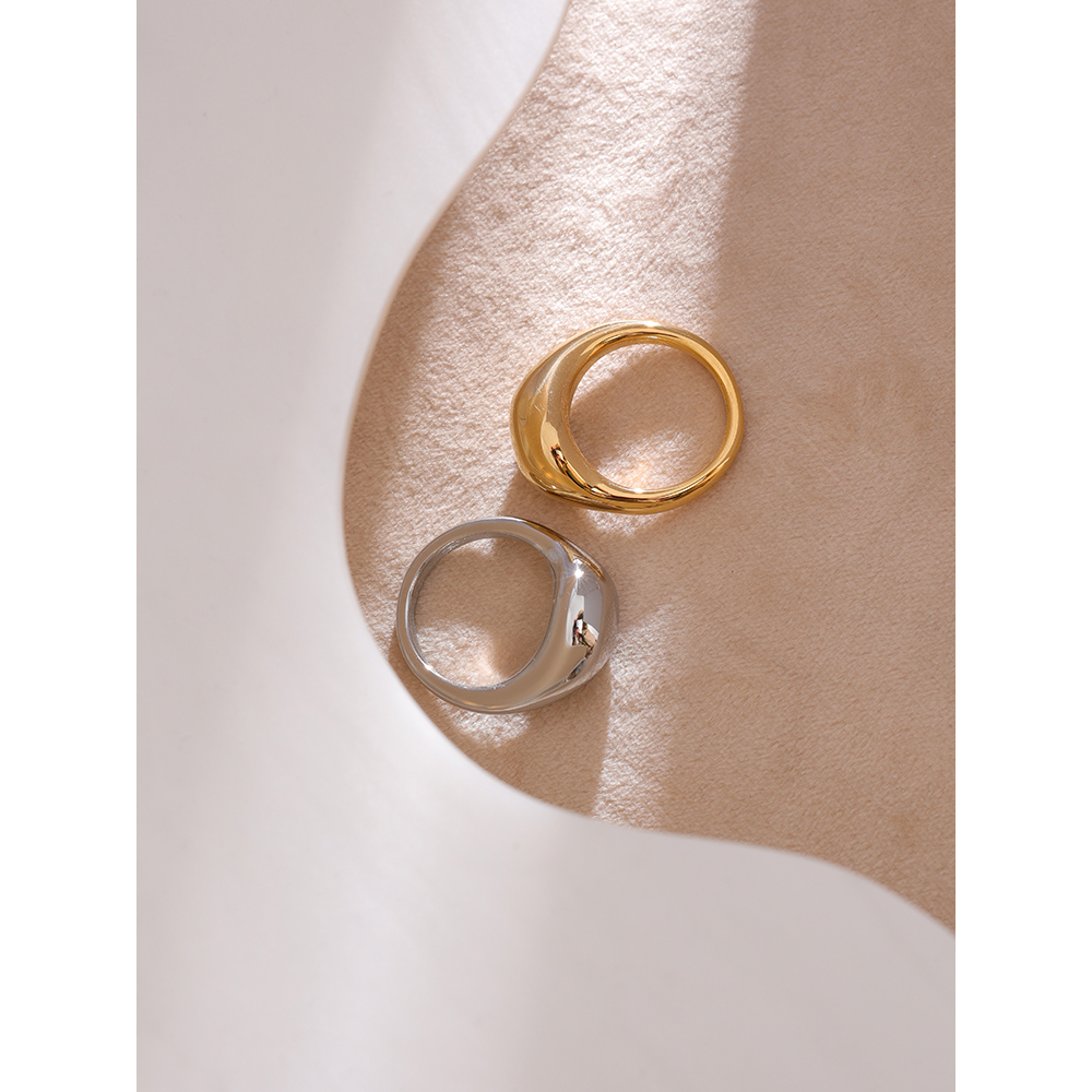 Yhpup-bague-g-om-trique-lisse-en-acier-inoxydable-pour-femmes-breloque-Texture-m-tallique-tanche