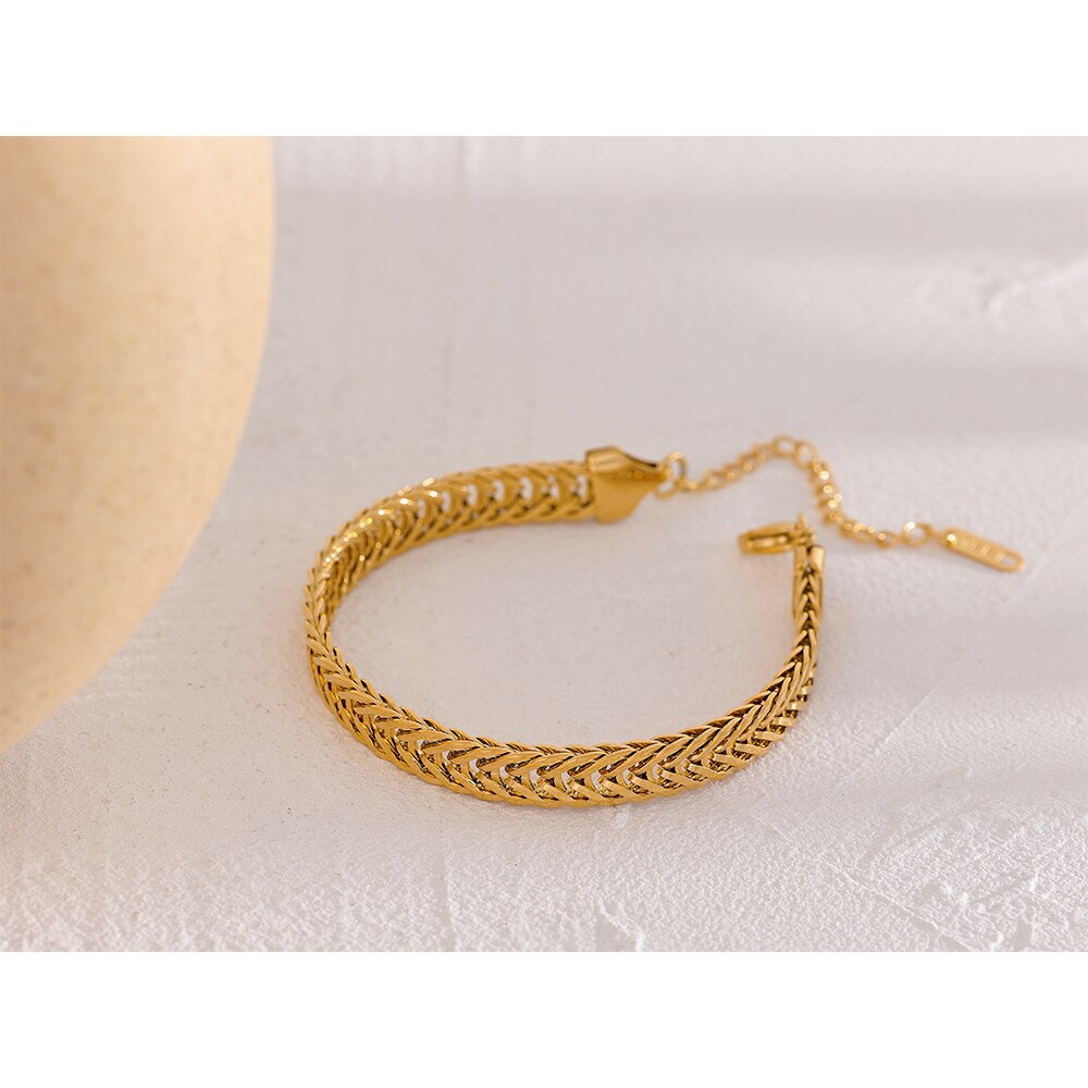 Yhpup-collier-en-acier-inoxydable-imperm-able-cha-ne-dor-e-plus-paisse-Bracelet-ensemble-de