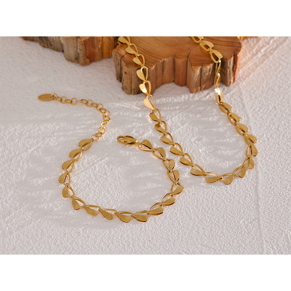 Yhpup-ensemble-de-bijoux-en-acier-inoxydable-collier-en-forme-de-c-ur-tanche-plaqu-or