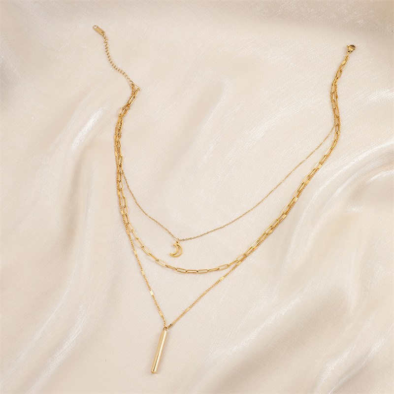 SION-L-Collier-Ras-du-Cou-en-Acier-Inoxydable-pour-Femme-Bijou-Fin-3-Couches-Breloque