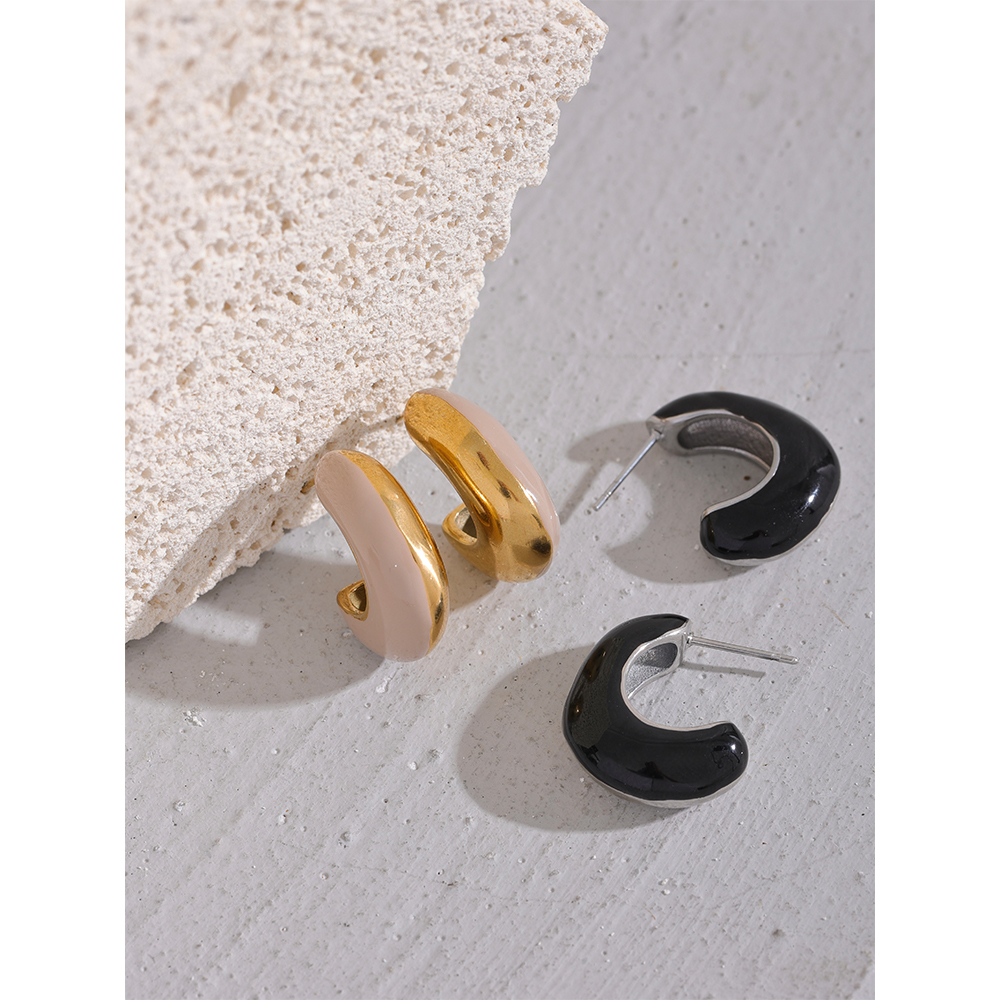 Yhpup-Boucles-d-oreilles-Huggie-g-om-triques-en-mail-multicolore-pour-femmes-bijoux-en-acier