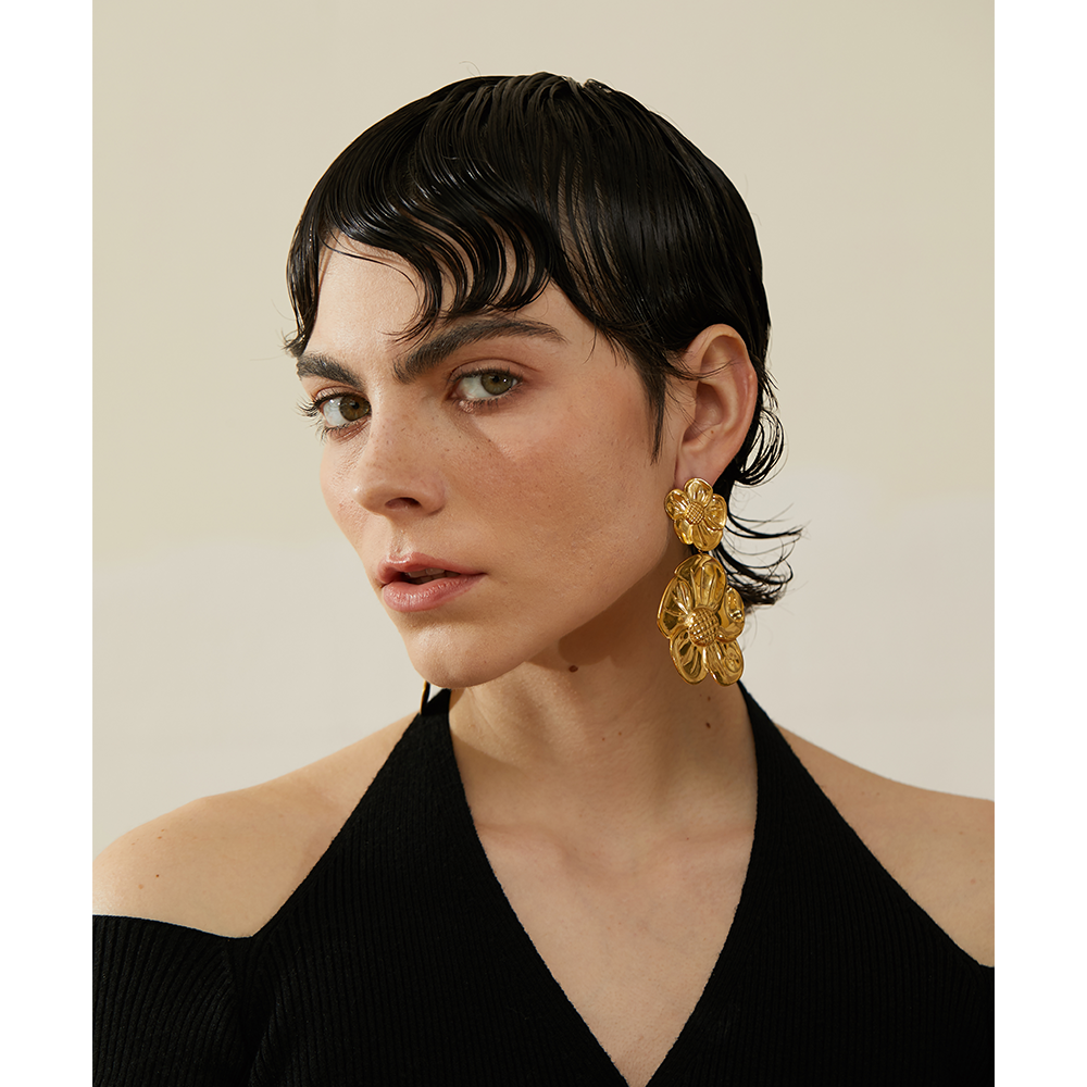 Yhpup-boucles-d-oreilles-pendantes-en-acier-inoxydable-grande-fleur-bijou-de-f-te-tanche-couleur