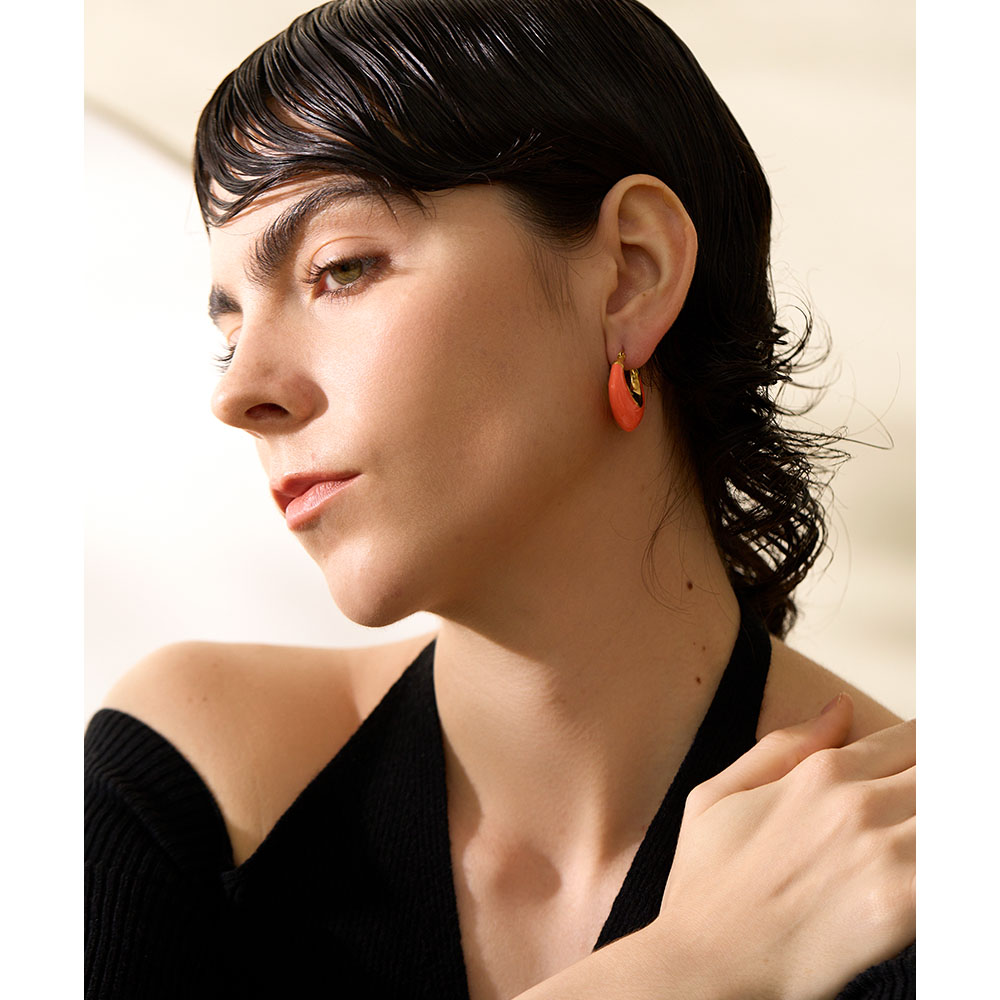 Yhpup-Boucles-d-Oreilles-G-om-triques-paisses-en-Acier-Inoxydable-pour-Femme-Multicolore-mail-Mince