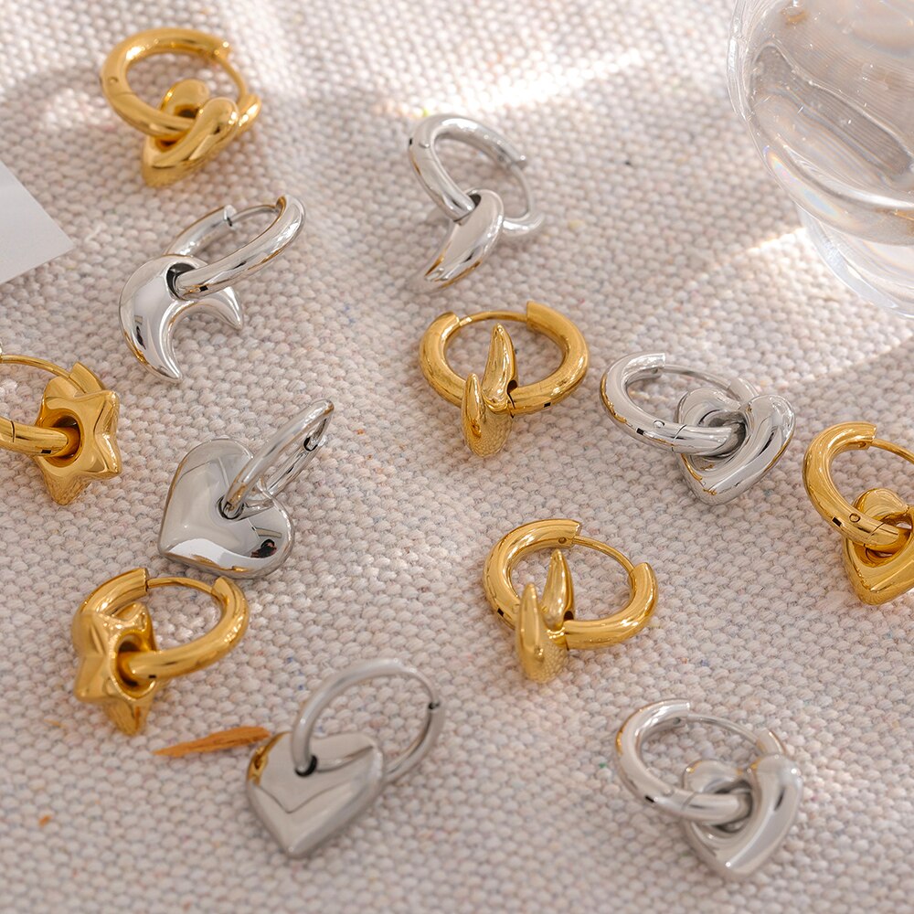 Yhpup-boucles-d-oreilles-pendantes-en-forme-d-toile-de-lune-de-c-ur-Huggie-plaqu