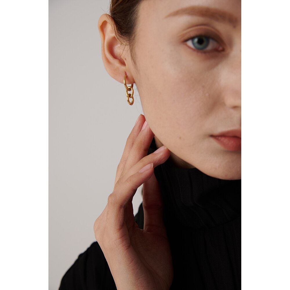 Yhpup-boucles-d-oreilles-Huggie-rondes-en-acier-inoxydable-minimaliste-Texture-m-tallique-dor-e-bijoux