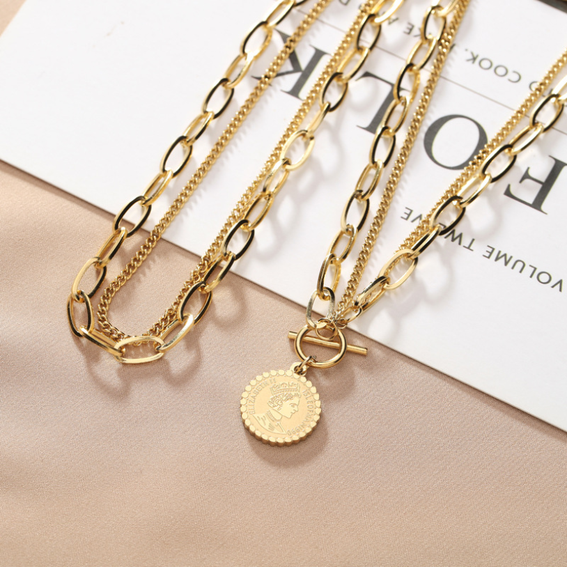 SION-L-Bijoux-en-Acier-Inoxydable-2-Couches-pour-Femme-Nouvelle-Mode-Vintage-Rond-Reine-Pi