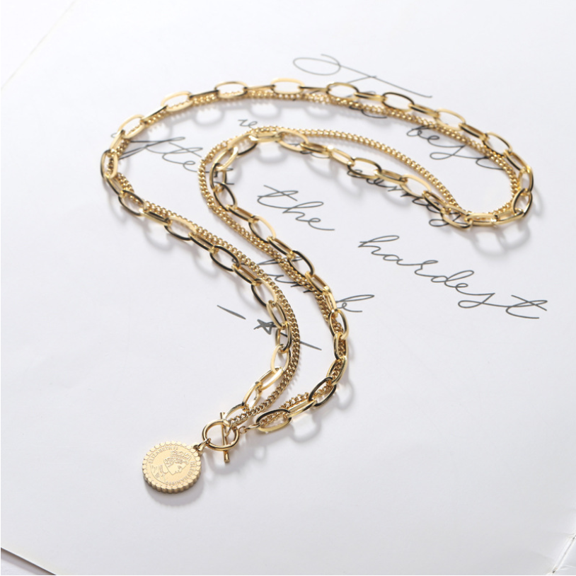 SION-L-Bijoux-en-Acier-Inoxydable-2-Couches-pour-Femme-Nouvelle-Mode-Vintage-Rond-Reine-Pi