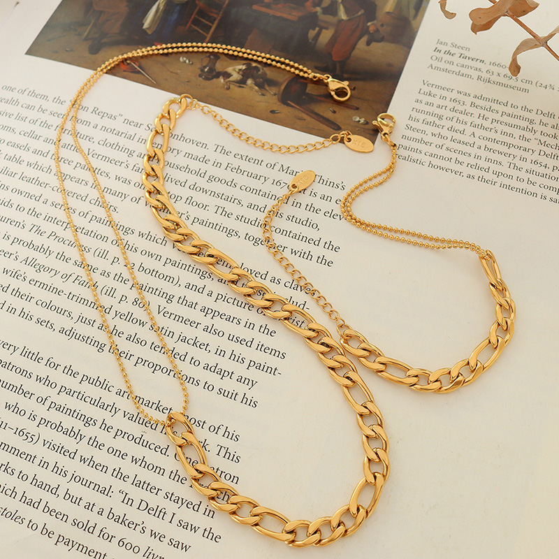 TOSOKO-ensemble-de-colliers-et-bracelets-en-acier-inoxydable-cha-ne-paisse-style-Hip-Hop-plaqu