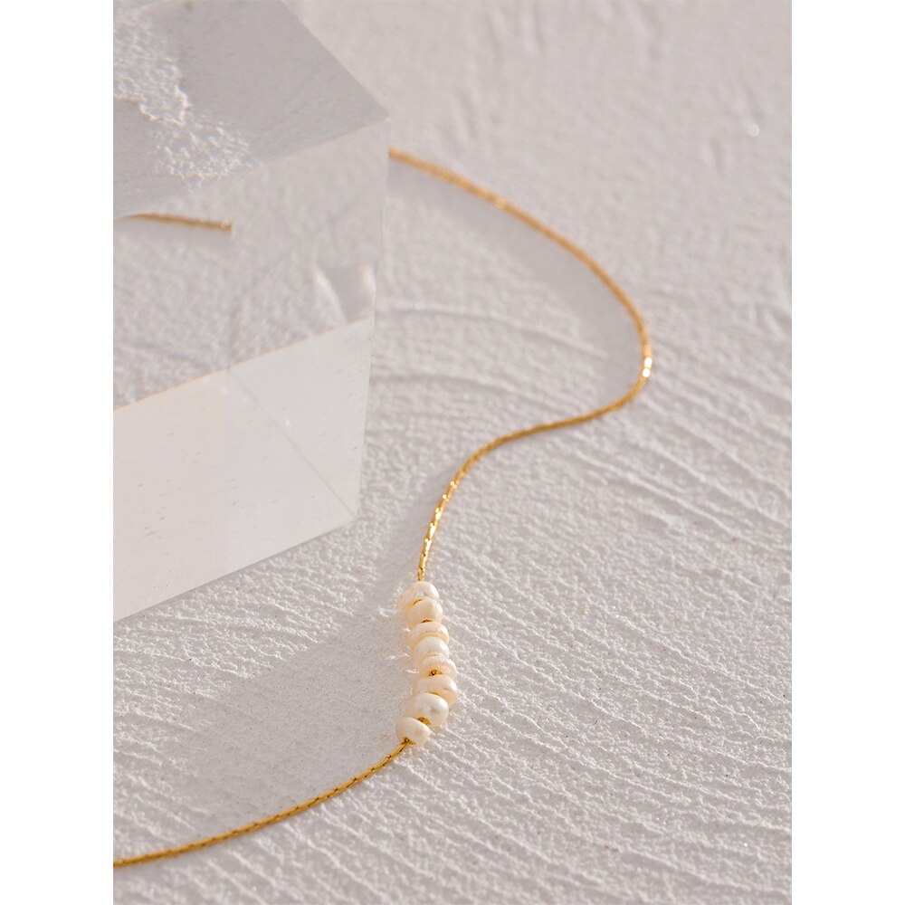 Yhpup-perles-naturelles-sans-ternir-collier-Chic-exquis-cha-ne-fine-acier-inoxydable-collier-de-charme