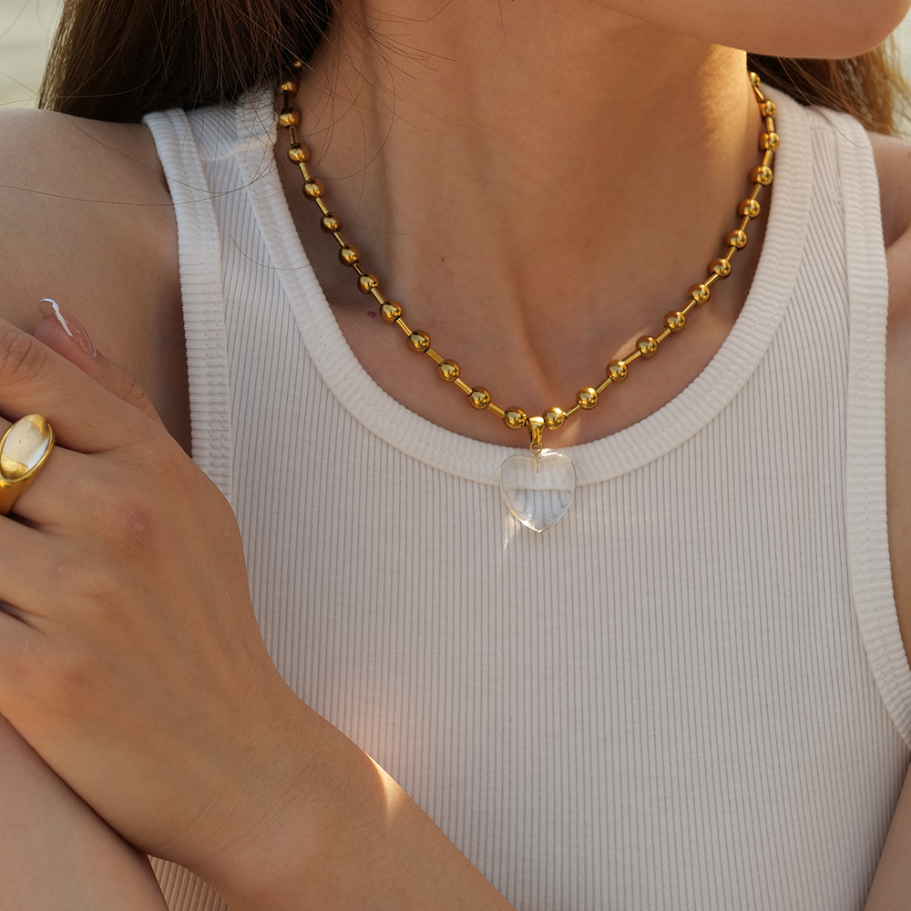 Youthway-Ensemble-Collier-et-Bracelet-en-Acier-Inoxydable-pour-Femme-Verre-Clair-D-licat-Coeur-tanche