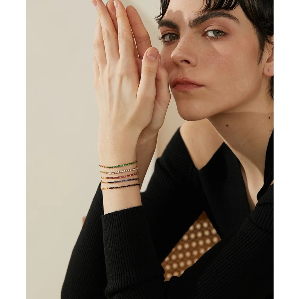 Yhpup-Bracelet-Chic-fin-en-acier-inoxydable-pour-femmes-cha-ne-color-e-en-zircone-cubique