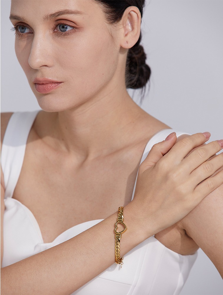 Yhpup-Bracelet-en-Acier-Inoxydable-Cubain-avec-C-ur-d-Amour-Bijoux-tanches-de-Haute-Qualit