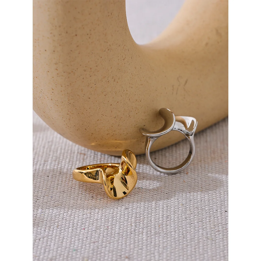 Yhpup-Bague-G-om-trique-Irr-guli-re-en-Acier-Inoxydable-M-tal-Lisse-Personnalis-Accessoires
